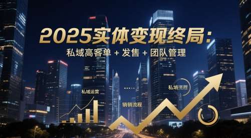 2025实体变现终局：私域高客单+发售+团队管理-知享知识库