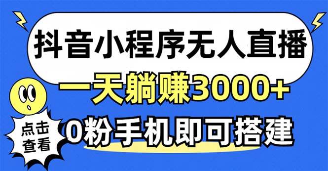 （12988期）抖音小程序无人直播，一天躺赚3000+，0粉手机可搭建，不违规不限流，小…-知享知识库