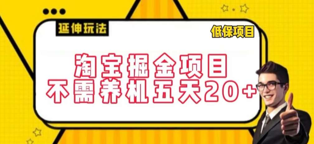 淘宝掘金项目，不需养机，五天20+，每天只需要花三四个小时【揭秘】-知享知识库