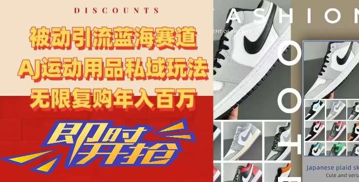 被动引流蓝海赛道,AJ运动用品私域玩法,无限复购年入百万【揭秘】-知享知识库