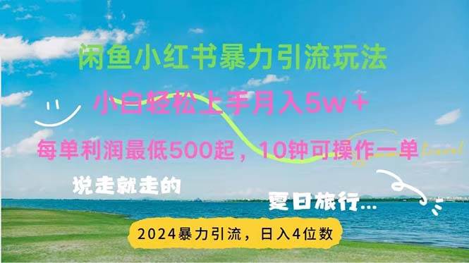 （11650期）2024暑假赚钱项目小红书咸鱼暴力引流，简单无脑操作，每单利润500+，…-知享知识库