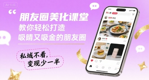 朋友圈美化课堂，教你轻松打造，吸睛又吸金的朋友圈，私域不看，变现少一半-知享知识库