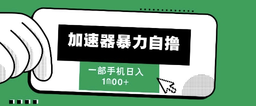 205新风口，加速器暴力自撸，单机日入1k+【揭秘】-知享知识库