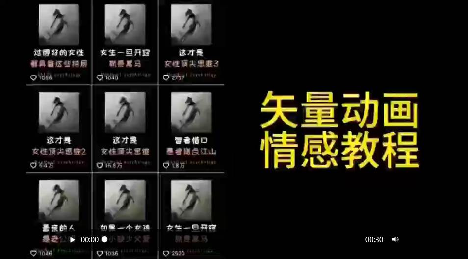 (9334期)矢量动画情感教程:高点赞涨粉,适合情感、思维、创业教育等赛道-知享知识库
