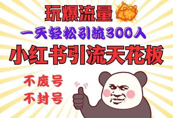 小红书引流天花板，玩爆流量，一天轻松引流300人，安全操作-知享知识库