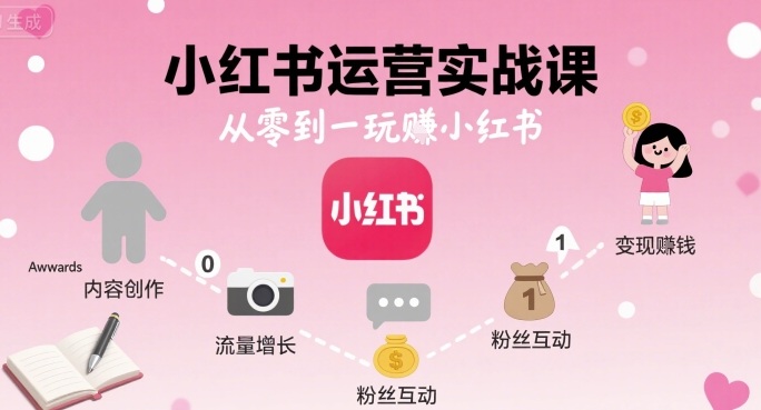 小红书运营实战课，从零到一玩賺小红书-知享知识库