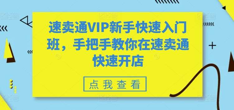 速卖通VIP新手快速入门班,手把手教你在速卖通快速开店-知享知识库