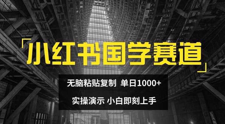 小红书国学赛道,无脑粘贴复制,单日1K,实操演示,小白即刻上手【揭秘】-知享知识库