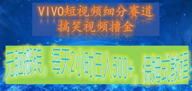 VIVO短视频细分赛道，搞笑视频撸金，无脑搬砖，每天2小时日入500+，保姆式教程-知享知识库