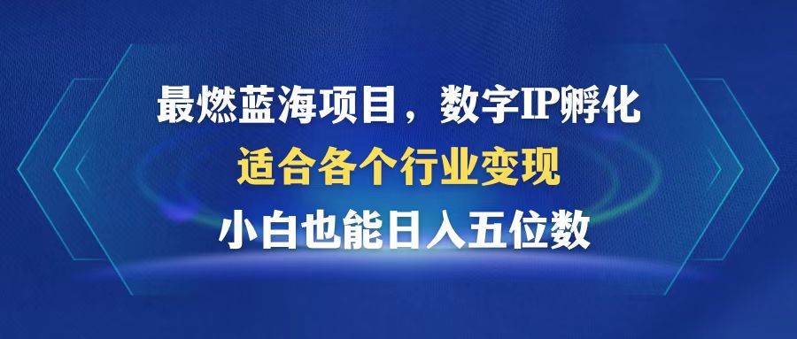 （12941期）最燃蓝海项目  数字IP孵化  适合各个行业变现  小白也能日入5位数-知享知识库