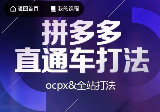 互力·拼多多直通车打法,ocpx&全站打法-知享知识库