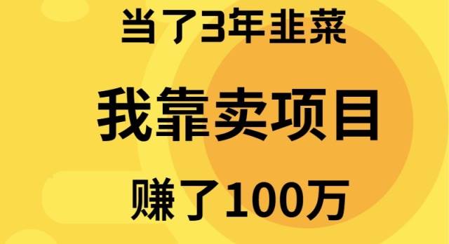 当了3年韭菜,我靠卖项目赚了100万-知享知识库