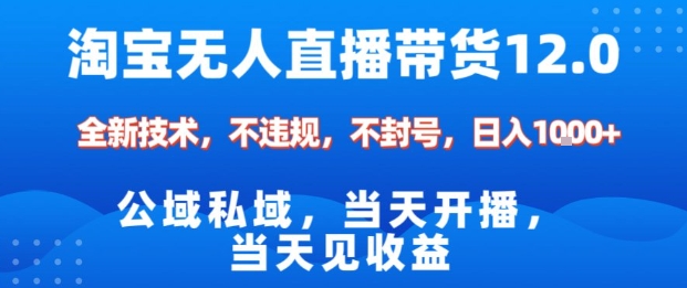 淘宝无人直播12.0,公域私域技术,不封号,不违规布局双十一流量风口,日入1k(独家技术)【揭秘】-知享知识库