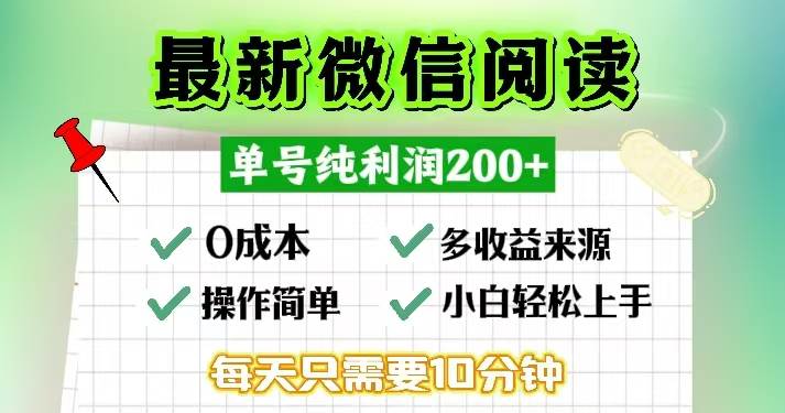 （13108期）微信阅读最新玩法，每天十分钟，单号一天200+，简单0零成本，当日提现-知享知识库