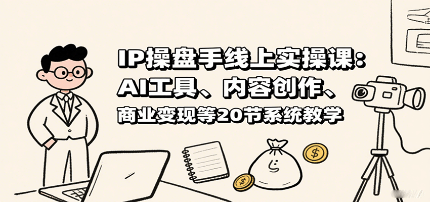 IP操盘手线上实操课:AI工具、内容创作、商业变现等20节系统教学-知享知识库