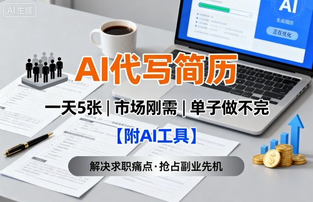 AI代写简历，一天5张，今年找工作难，市场刚需，单子做不完【附AI工具】-知享知识库