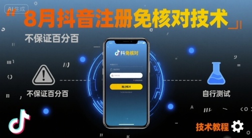 8月抖音注册免核对技术，不保证百分百，自测-知享知识库