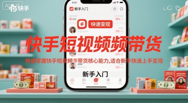 快手短视频带货，快速掌握快手短视频带货核心能力，适合新手快速上手变现-知享知识库