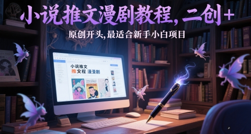 小说推文漫剧教程，二创+原创开头，最适合新手小白项目-知享知识库