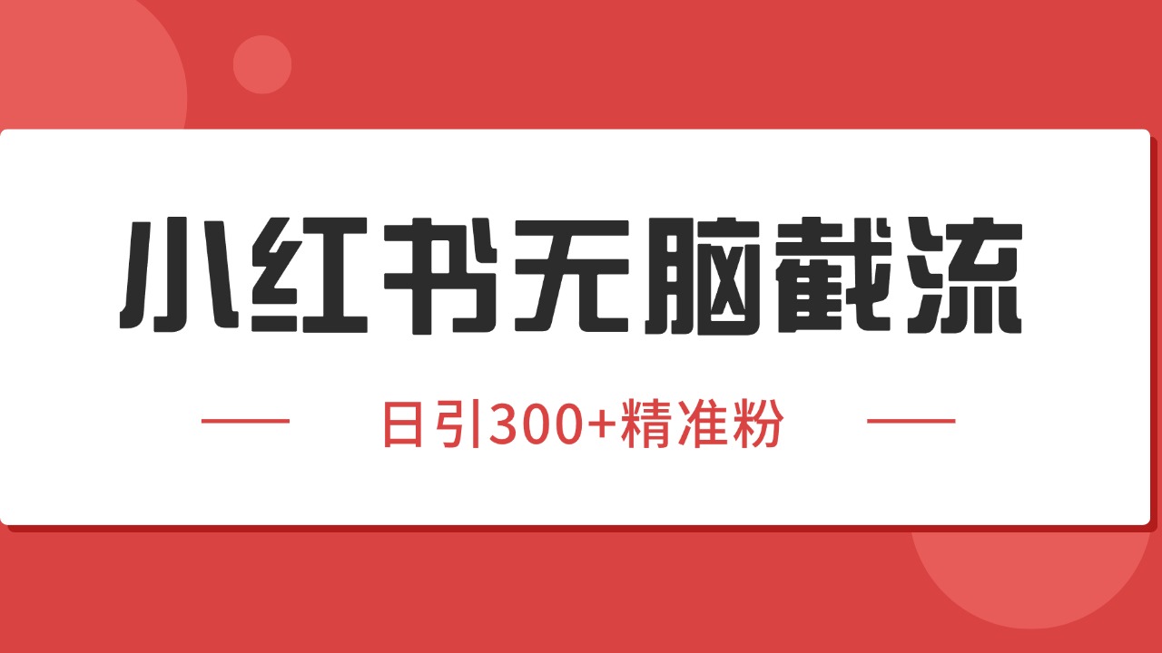小红书截流同行客源,独家野路子获客玩法 日引200+暴力获客-知享知识库