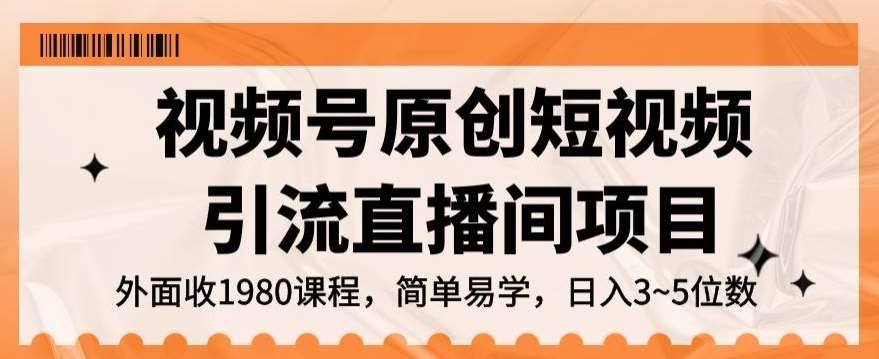 视频号原创短视频引流直播间项目，日入3~5五位数【揭秘】-知享知识网