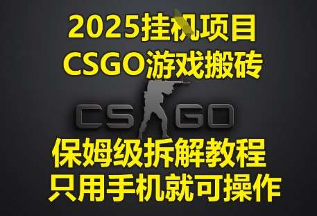 2025挂G项目，CSGO游戏搬砖，保姆级拆解教程，只用手机就可操作【揭秘】-知享知识库