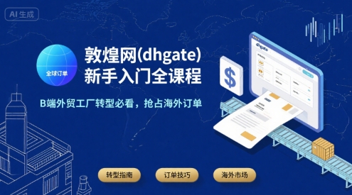 敦煌网(dhgate)新手入门全课程,B端外贸工厂转型必看,抢占海外订单-知享知识库