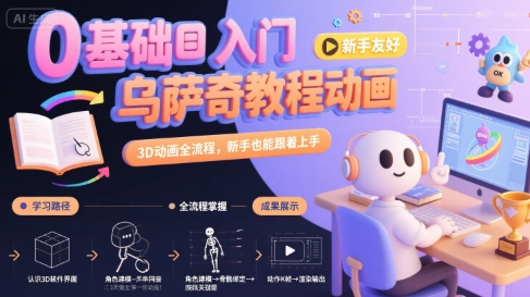 0基础入门乌萨奇教程动画,3D动画全流程,新手也能跟着上手-知享知识库