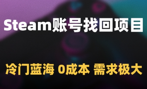 Steam账号找回项目，冷门蓝海，0成本，需求极大-知享知识库