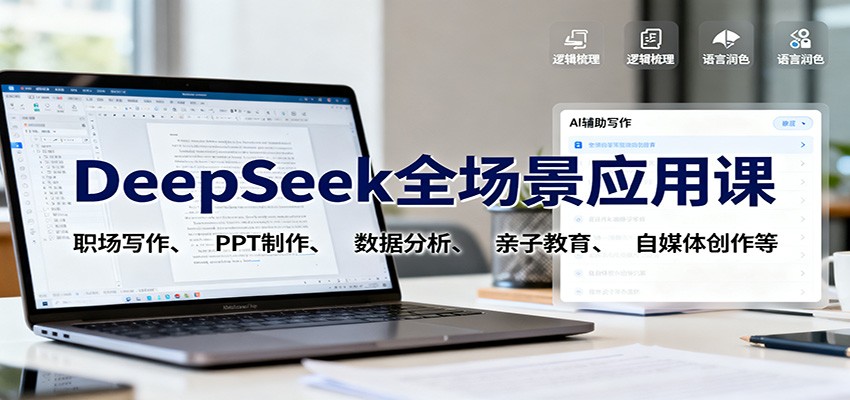 DeepSeek全场景应用课:职场写作、 PPT制作、数据分析、亲子教育、自媒体创作等-知享知识库