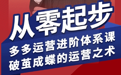 拼多多运营进阶系统课，从零起步，多多运营进阶体系课，破茧成蝶的运营之术-知享知识库