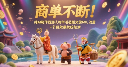 商单不断!纯AI制作西游人物羊毛毡版文旅MV,流量+节目效果统统拉满-知享知识库