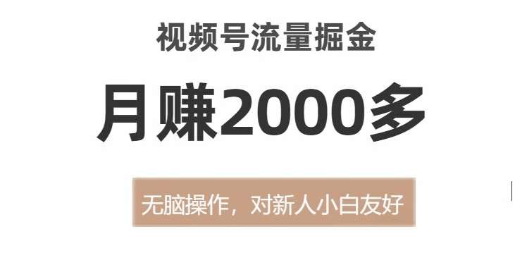 视频号流量掘金，无脑操作，对新人小白友好，月赚2000多【揭秘】-知享知识库