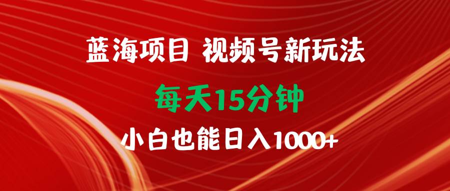 （9813期）蓝海项目视频号新玩法 每天15分钟 小白也能日入1000+-知享知识库