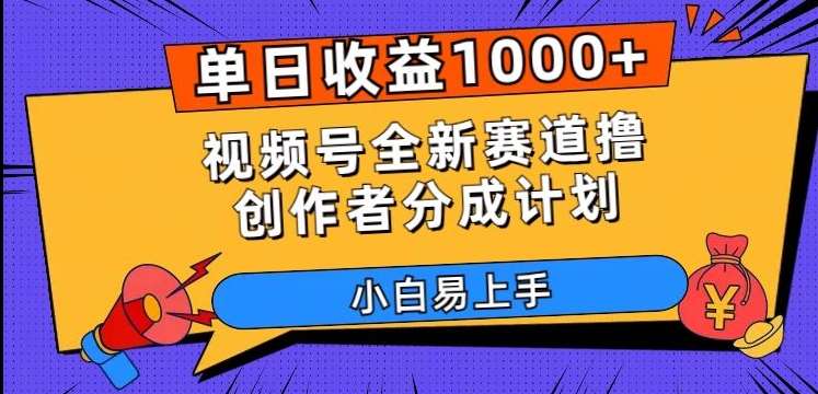 单日收益1000+，视频号全新赛道撸创作者分成计划，小白易上手【揭秘】-知享知识库