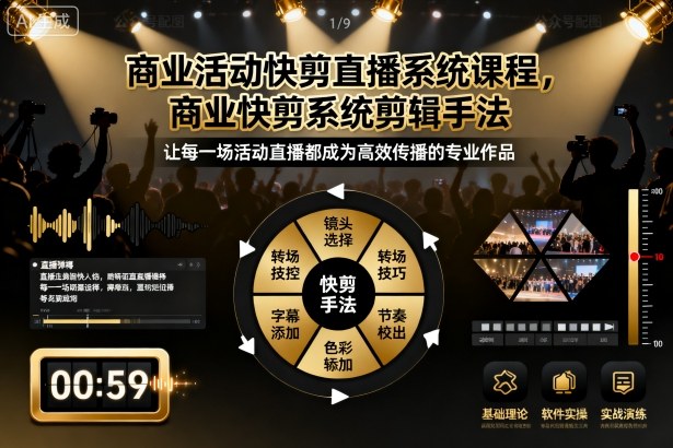 商业活动快剪直播系统课程,商业快剪系统剪辑手法-知享知识库