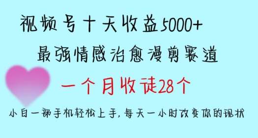 十天收益5000+，多平台捞金，视频号情感治愈漫剪，一个月收徒28个，小白一部手机轻松上手【揭秘】-知享知识库