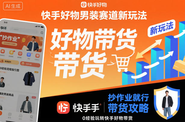 快手好物男装赛道新玩法,抄作业就行,0经验玩转快手好物带货-知享知识库