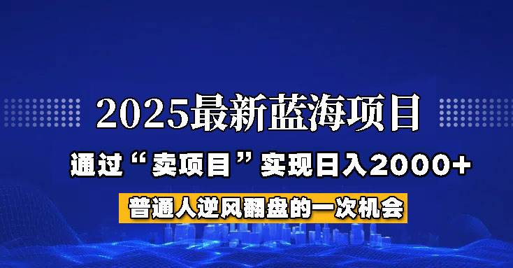 2025年蓝海项目，如何通过“网创项目”日入2000+-知享知识库