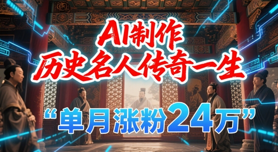 暴力起号！用AI制作历史名人传奇一生，单月涨粉24W，涨粉+变现赛道黑马来了-知享知识库