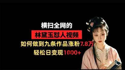 横扫全网的林黛玉怼人视频，如何做到九条作品涨粉7.8万，轻松日变现1k-知享知识库