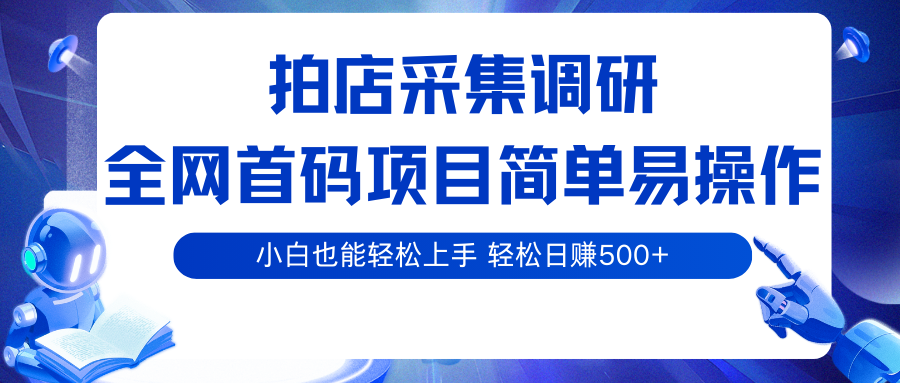 拍店采集调研，全网首码项目，简单易操作， 小白也能轻松上手，轻松日赚500+-知享知识库