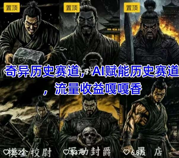 抖音奇异历史赛道，AI赋能历史赛道，流量收益嘎嘎香，狂撸伙伴计划-知享知识库