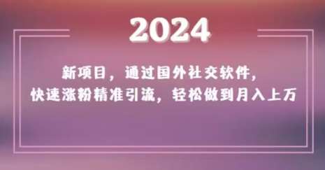 2024新项目，通过国外社交软件，快速涨粉精准引流，轻松做到月入上万【揭秘】-知享知识库