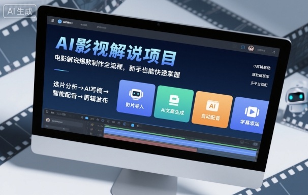 AI影视解说项目,电影解说爆款制作全流程,新手也能快速掌握-知享知识库