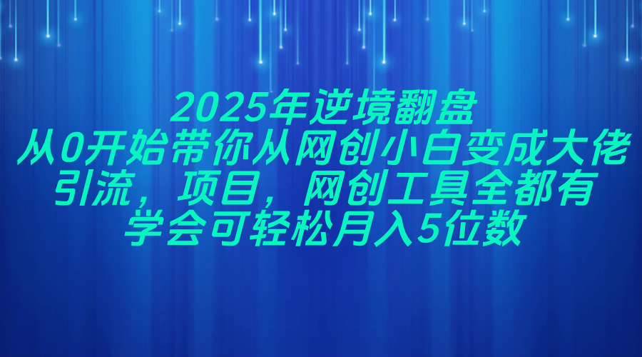 （14473期）2025年逆境翻盘，从0开始带你从网创小白变成大佬，引流，项目，网创工…-知享知识库