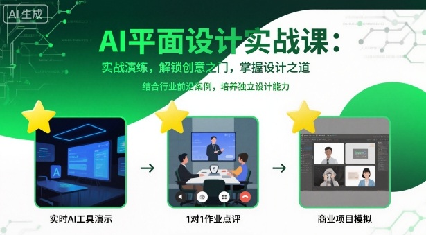 AI平面设计实战课，实战演练，解锁创意之门，掌握设计之道-知享知识库