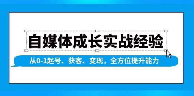 自媒体成长实战经验，从0-1起号、获客、变现，全方位提升能力-知享知识库