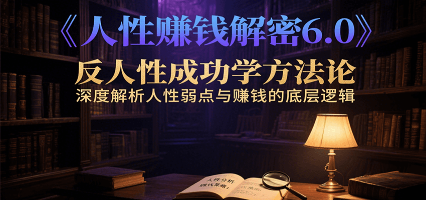 人性赚钱解密6.0，反人性成功学方法论，深度解析人性弱点与赚钱的底层逻辑-知享知识库