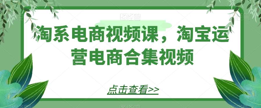 淘系电商视频课，淘宝运营电商合集视频-知享知识库